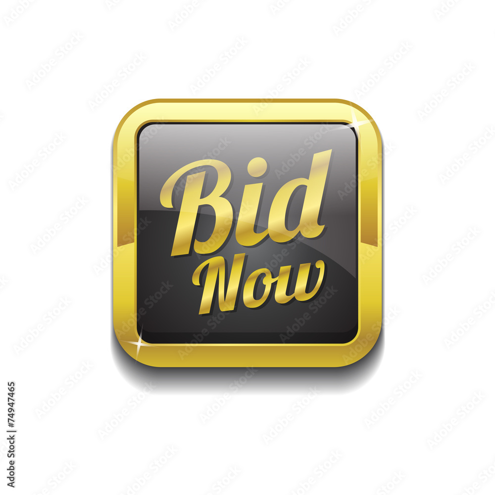 Bid Now Gold Vector Icon Button Bid Now Gold Vector Icon Button