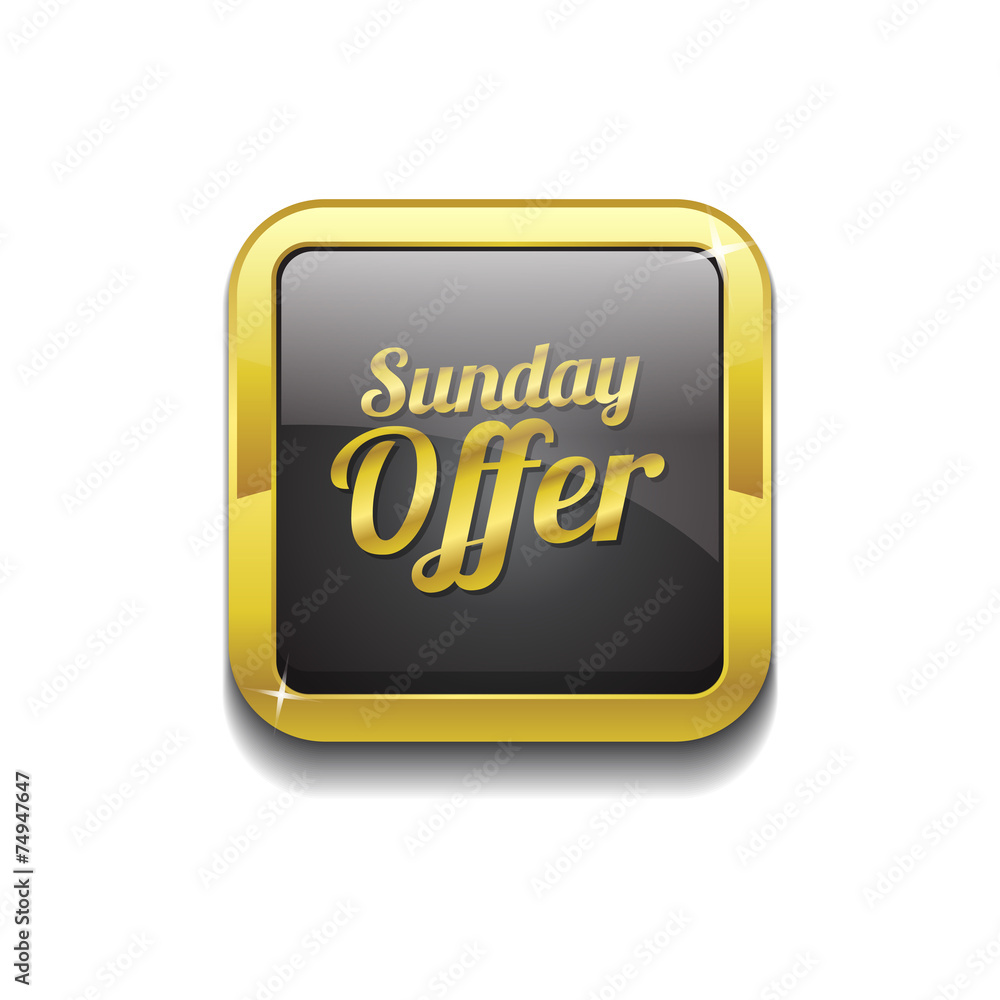 Sunday Offer Gold Vector Icon Button Sunday Offer Gold Vector Icon Button