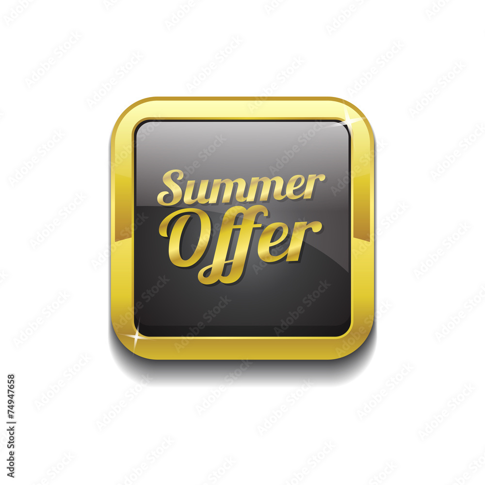 Summer Offers Gold Vector Icon Button Summer Offers Gold Vector Icon Button