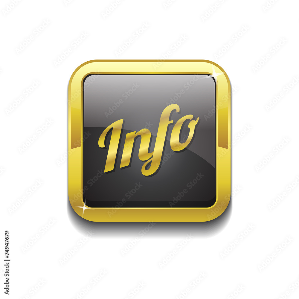 Info Gold Vector Icon Button Info Gold Vector Icon Button