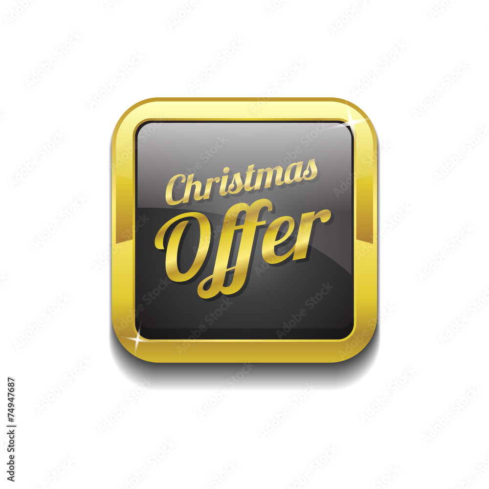Christmas Offer Gold Vector Icon Button Christmas Offer Gold Vector Icon Button