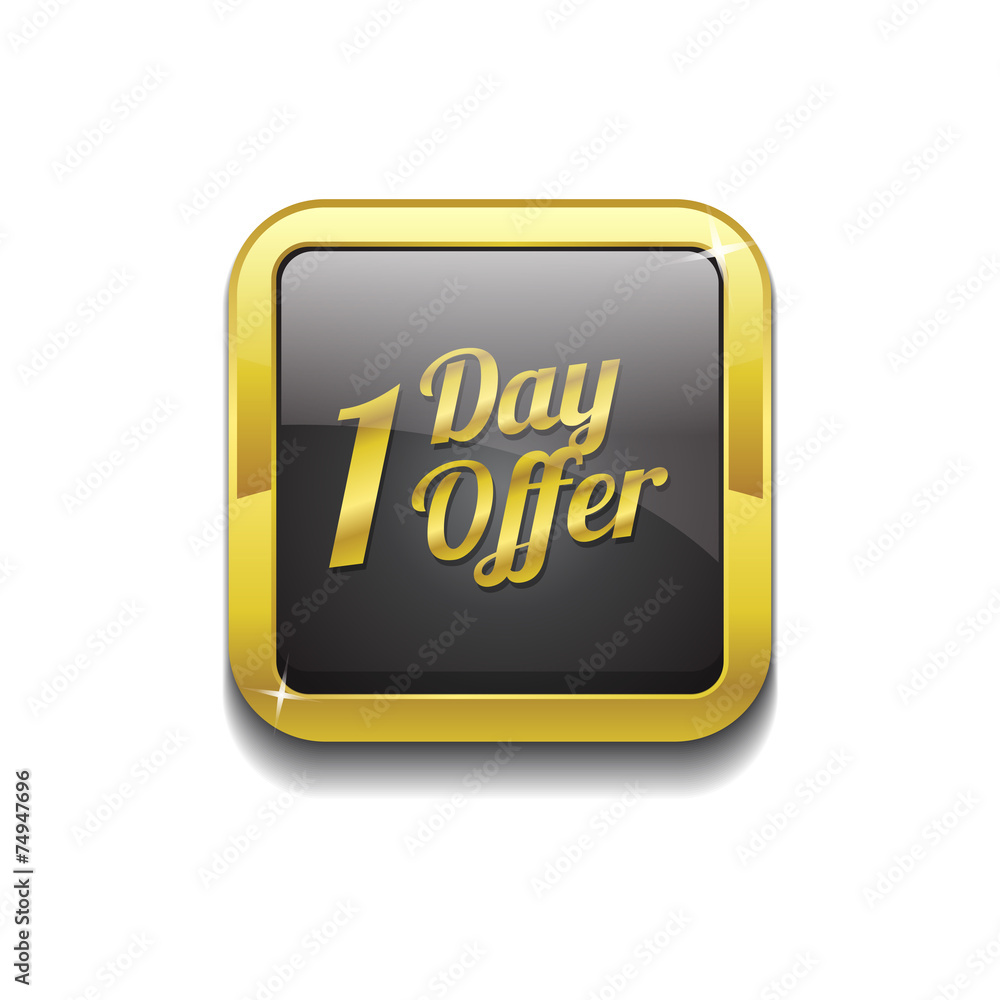 1 day Offer Gold Vector Icon Button 1 day Offer Gold Vector Icon Button