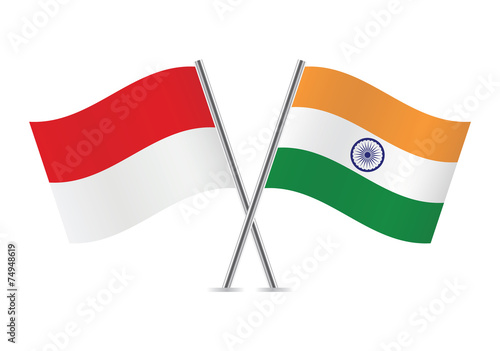 Free Download Indonesian and Indian flags. Vector illustration. - GFXLoad