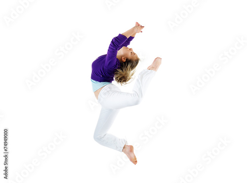 Modern dancer jumping