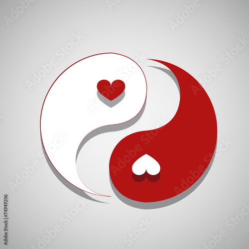 yin-yang herz getrennt