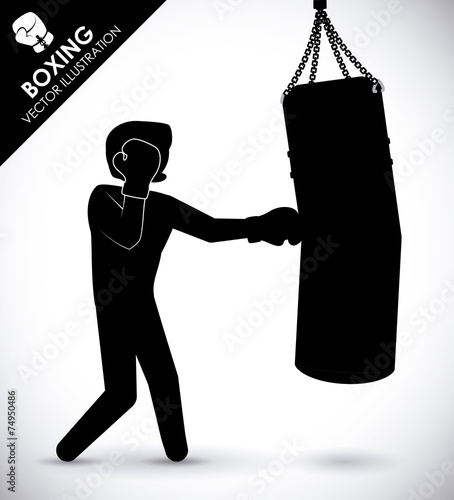 boxing label design vector illustration eps10 graphic