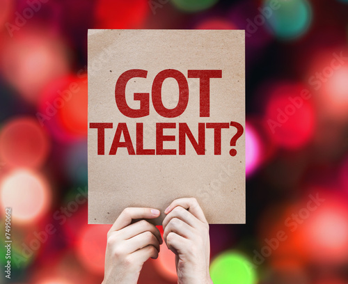 Got Talent? card with colorful background photo