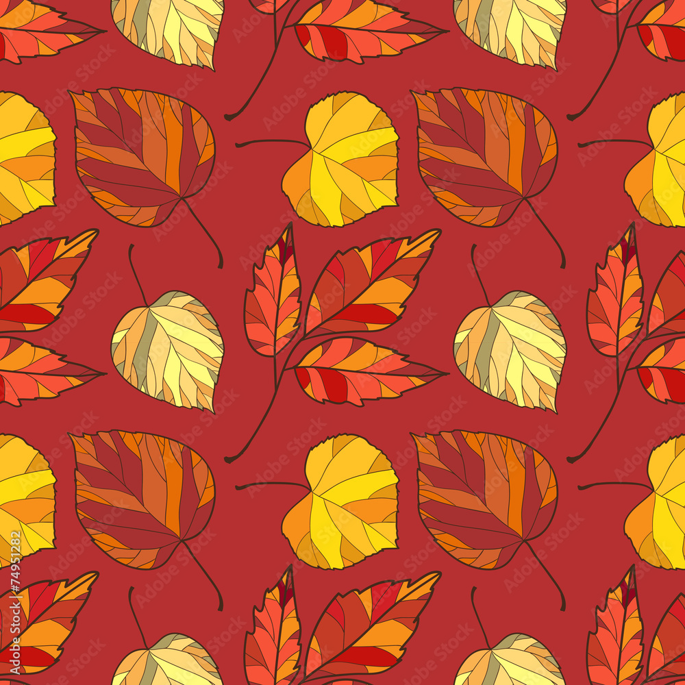 Obraz premium seamless background with autumn leaves
