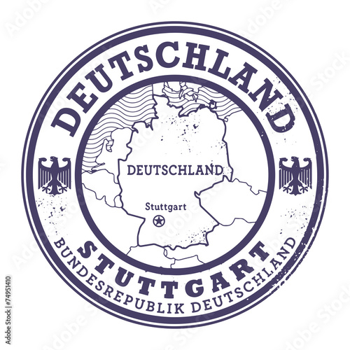 Grunge rubber stamp with words Deutschland, Stuttgart