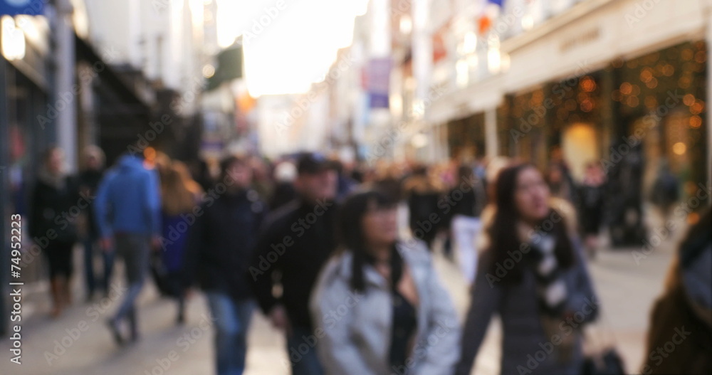 Crowd of anonymous people walking on busy street Crowd of anonymous people walking on busy street