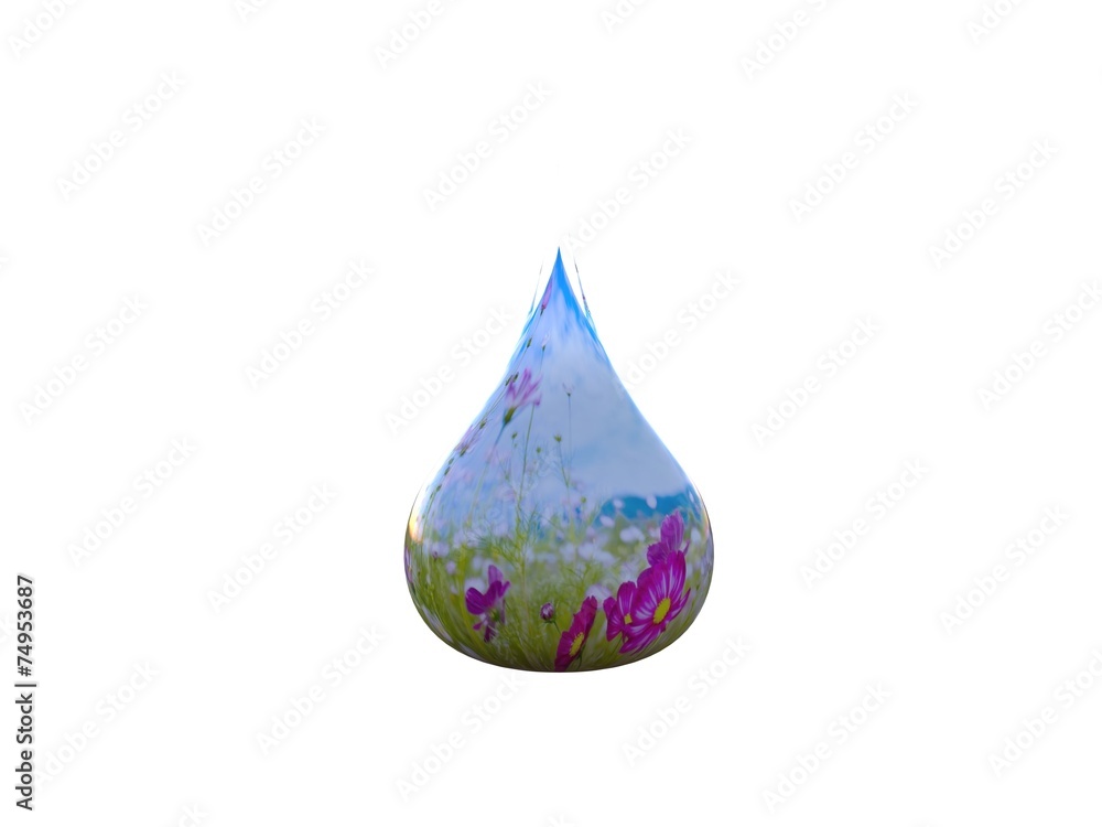 Fototapeta premium Natural drop, 3d render