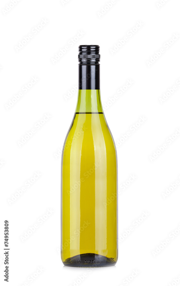 white, red wine bottles set isolated on white white, red wine bottles set isolated on white