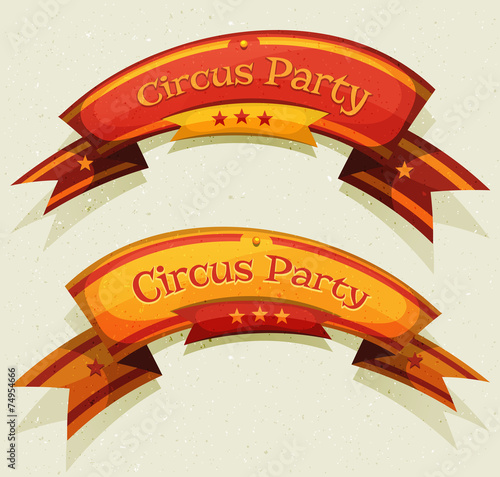 Comic Circus Party Banners And Ribbons