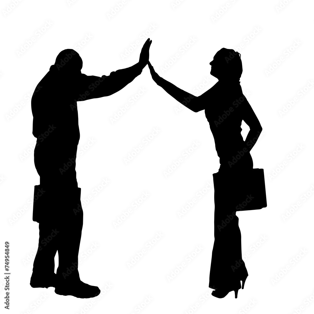 Fototapeta premium Vector silhouette of businesspeople.