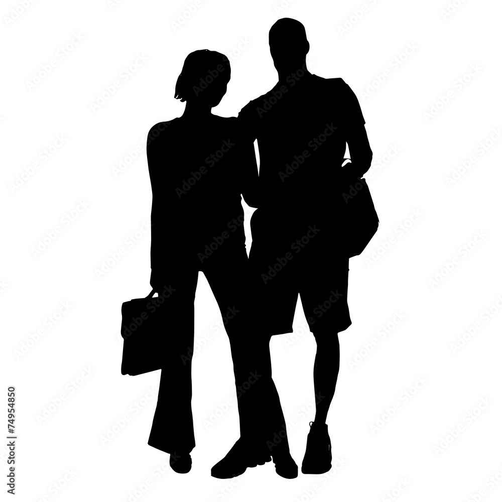 Vector silhouette of couple.