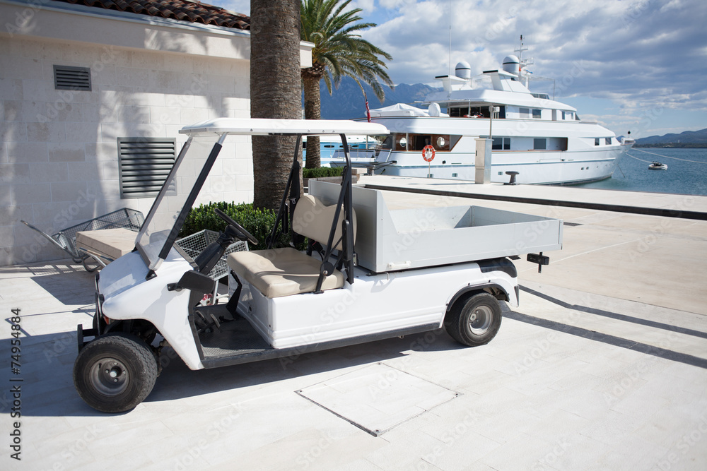 golf cart at marina
