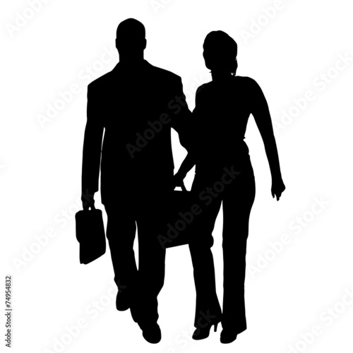 Vector silhouette of couple.