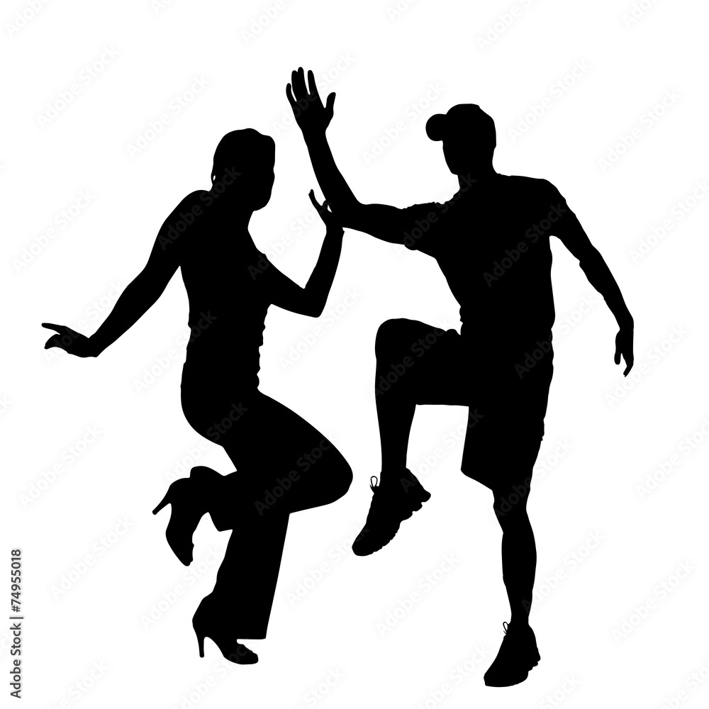 Fototapeta premium Vector silhouette of couple.