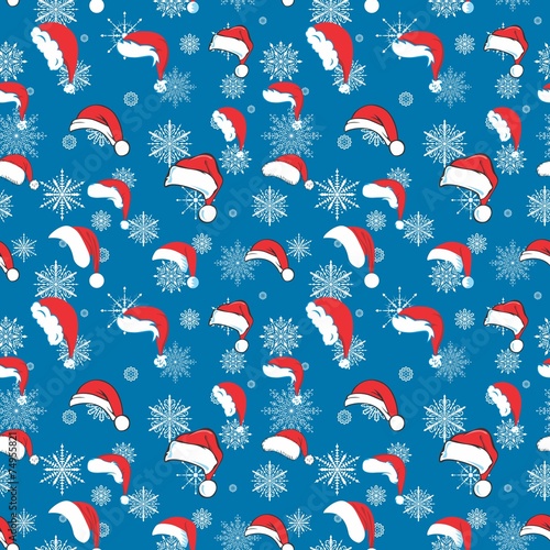 Blue santa hat pattern