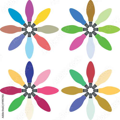 Colored electric bulbs