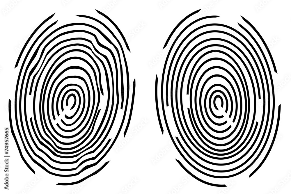 Fingerprint on white background