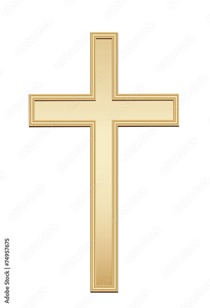 Golden cross. Vector