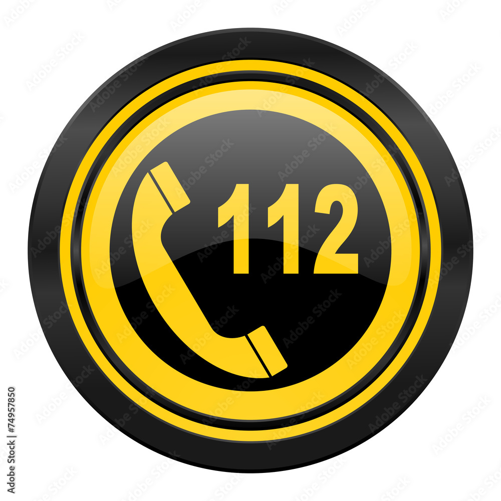 emergency call icon, yellow logo, 112 call sign emergency call icon, yellow logo, 112 call sign