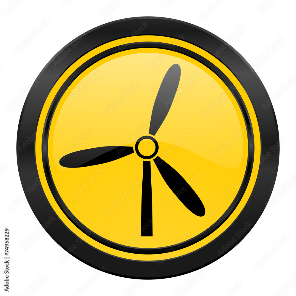 windmill icon, yellow logo, renewable energy sign windmill icon, yellow logo, renewable energy sign