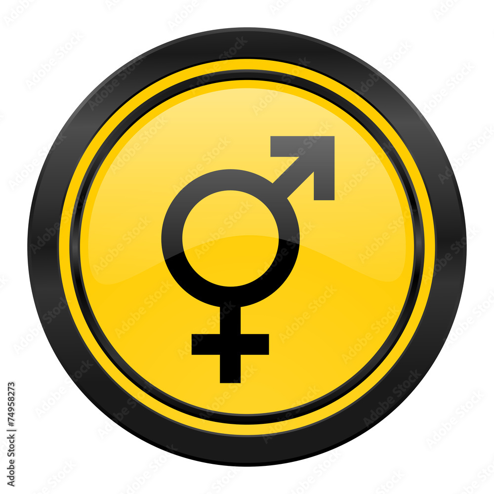 sex icon, yellow logo, gender sign sex icon, yellow logo, gender sign