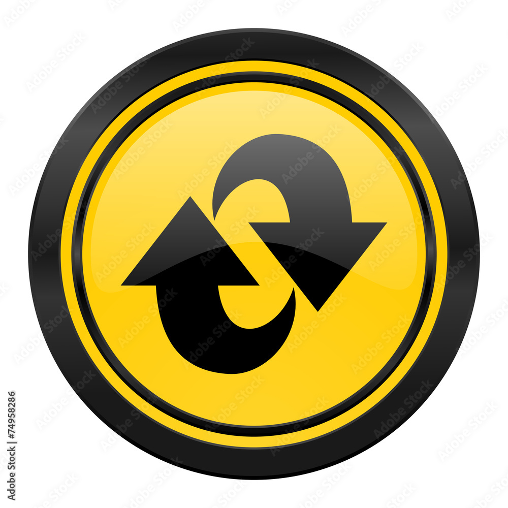 rotation icon, yellow logo, refresh sign rotation icon, yellow logo, refresh sign