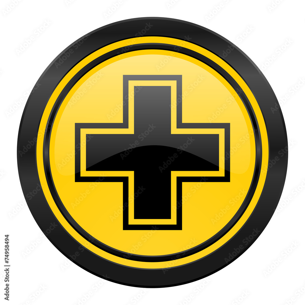 Obraz premium pharmacy icon, yellow logo,