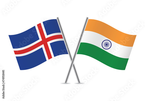 Free Download Icelandic and Indian flags. Vector illustration. - GFXLoad