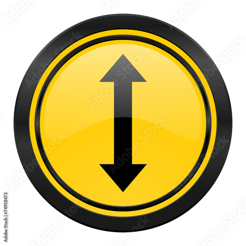 Free Download arrow icon, yellow logo, - GFXLoad