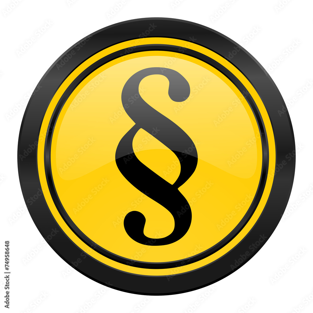 paragraph icon, yellow logo, law sign paragraph icon, yellow logo, law sign