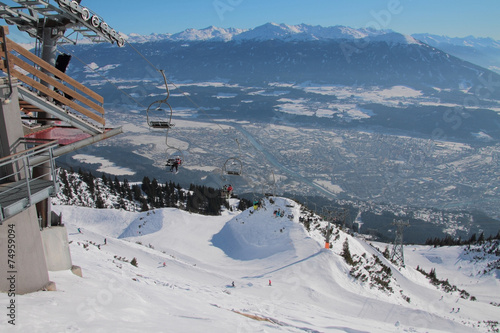 Ski resort, elevator. Innsbruck, Austria