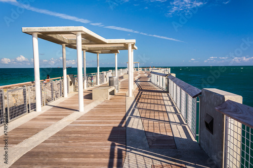 Fishing pier at South Pointe Park in Miami Beach, Florida. © jonbilous