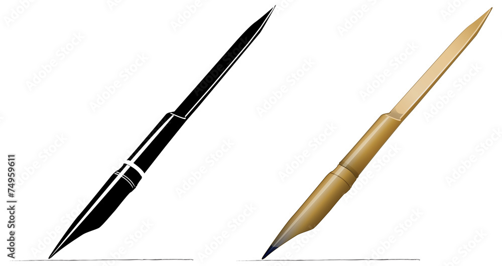 Bamboo Reed Pen - Illustration vector de Stock | Adobe Stock