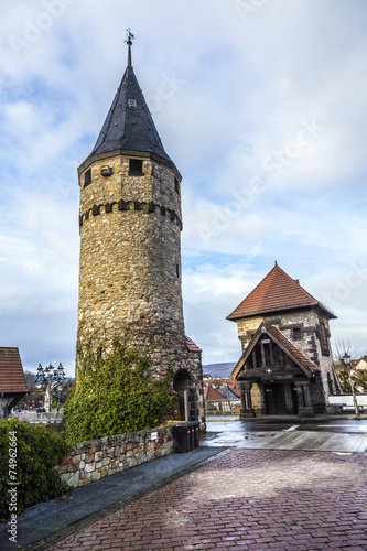 Part of the original drawbridge tower that lead to the castle in