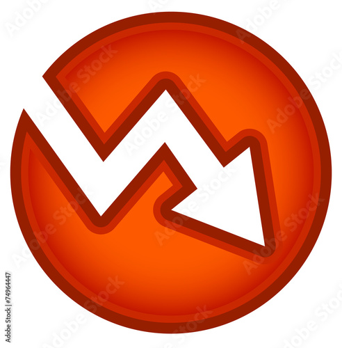 Arrow pointing down cut in circle