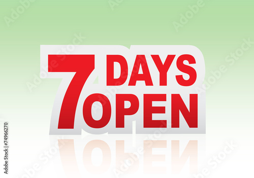7 days open sign
