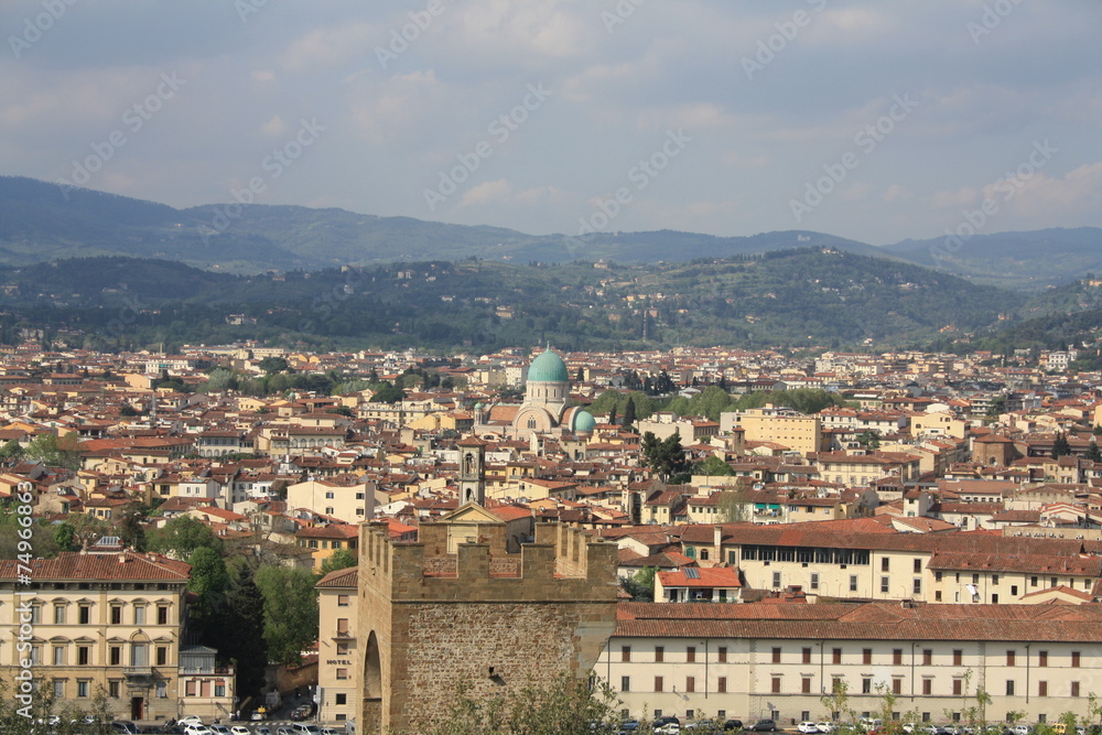 Landscape of Florence with the Great Synagogue,Italy.2015