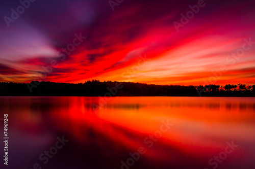 Long exposure at sunset, at Long Arm Reservoir, near Hanover, Pe