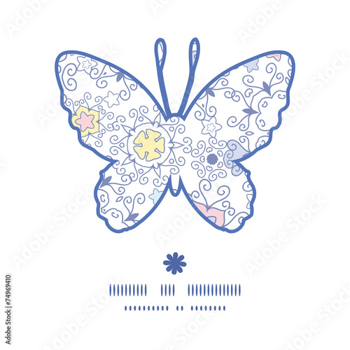 Vector ornamental abstract swirls butterfly silhouette pattern
