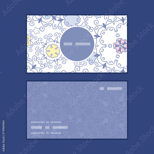Vector ornamental abstract swirls vertical round frame pattern