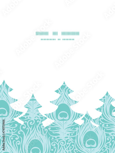 Vector soft peacock feathers Christmas tree silhouette pattern