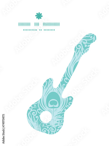 Vector soft peacock feathers guitar music silhouette pattern