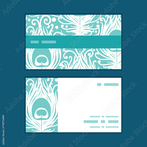 Vector soft peacock feathers horizontal stripe frame pattern