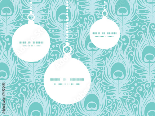 Vector soft peacock feathers Christmas ornaments silhouettes