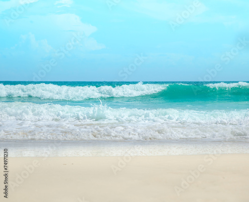 beautiful tropical beach  turquoise water and white sand