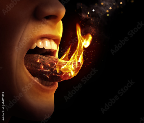 Tongue on fire